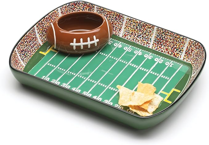 Football Stadium Chip And Dip Sports Serving Set