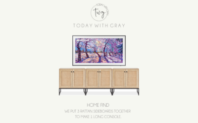Home Find – Samsung Frame TV + Three 2 Door Rattan Cabinets
