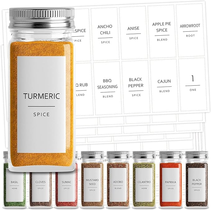 140 Minimalist Spice Jar Labels