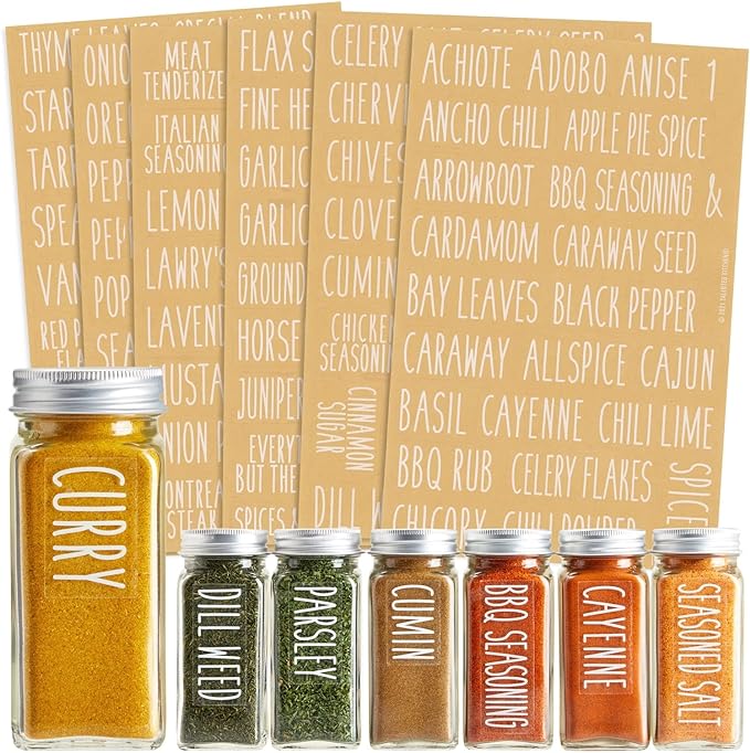 Clear Spice Jar Labels