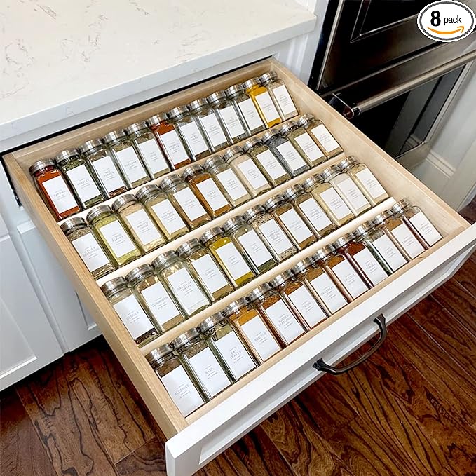 4 Tier Clear Acrylic Spice Drawer Organizer