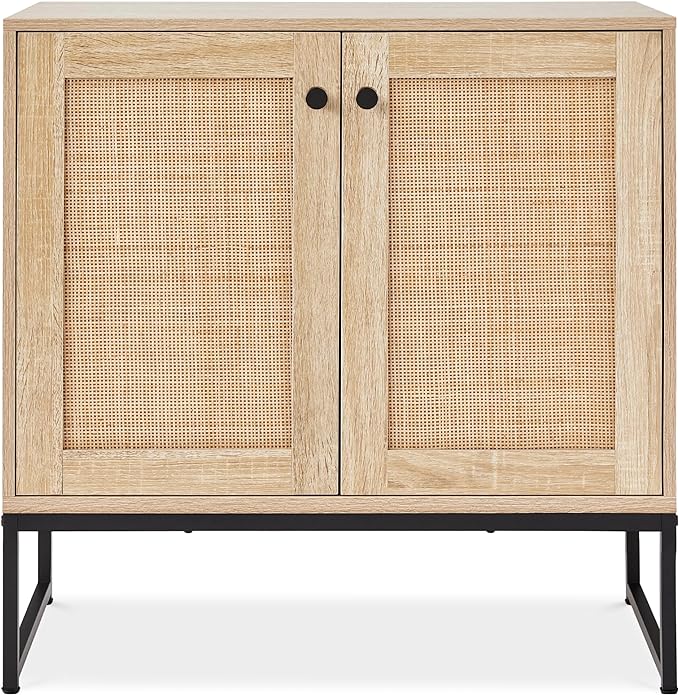 2-Door Rattan Storage Cabinet